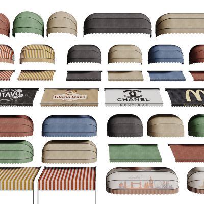 现代雨篷 遮阳篷 雨篷组合