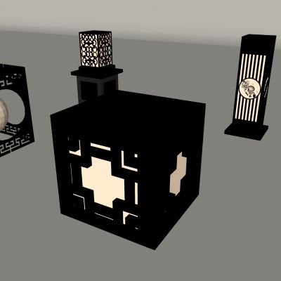 户外庭院景观灯 新中式草坪灯 草地灯灯柱灯箱 