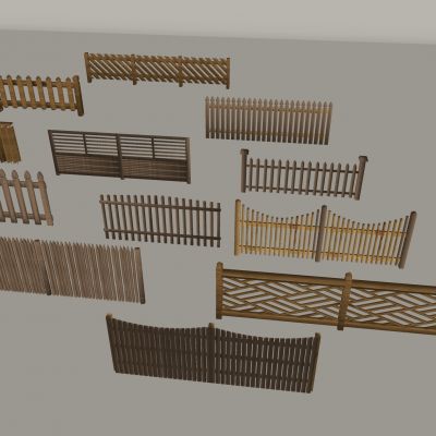 中古风围栏防护栏 实木栏杆篱笆栅栏 庭院围挡围墙