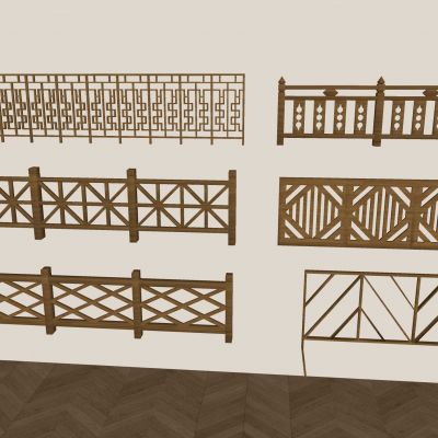 新中式楼梯栏杆 实木扶手栏杆围栏 镂空隔断防护栏