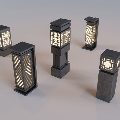 户外庭院景观灯 新中式草坪灯 草地灯灯柱灯箱 