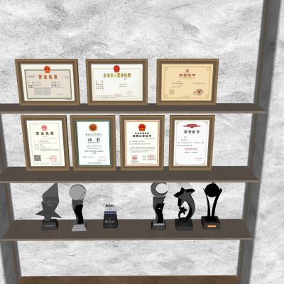 奖杯奖牌奖状证书 营业执照荣誉证书