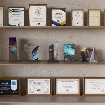 奖杯奖牌荣誉证书 资质证书奖状