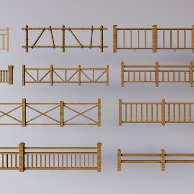 中式围栏楼梯护栏 实木栏杆围挡栅栏 竹篱笆隔断防护栏