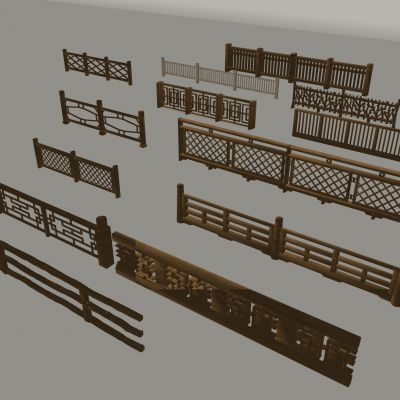 新中式楼梯防护栏 实木楼梯栏杆围栏