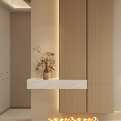 北欧 奶油风 弧形造型 造型灯带 悬浮顶 小洞天 入户 玄关