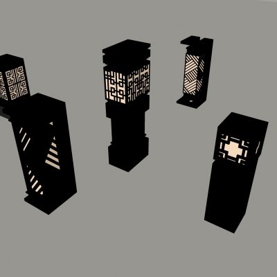 户外庭院景观灯 新中式草坪灯 草地灯灯柱灯箱 