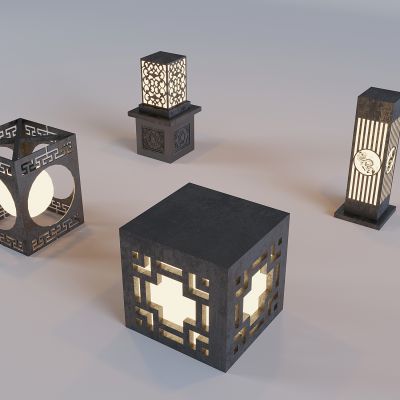 户外庭院景观灯 新中式草坪灯 草地灯灯柱灯箱 