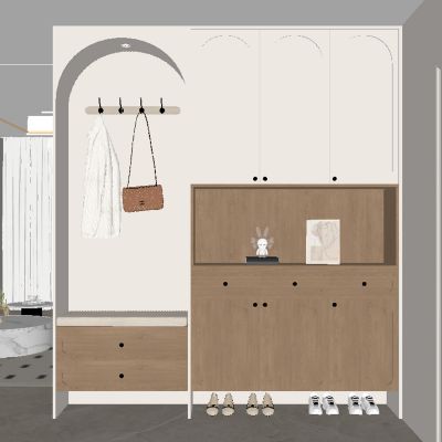 现代玄关柜 隔断SU模型