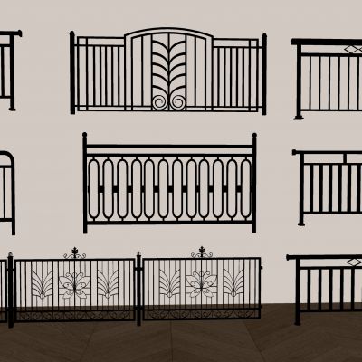 铁艺围栏隔离栏 铁艺栅栏防护栏杆 楼梯镂空雕花栏杆