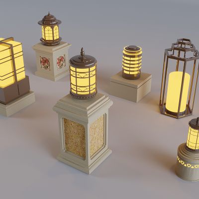 户外庭院景观灯 新中式草坪灯 草地灯灯柱