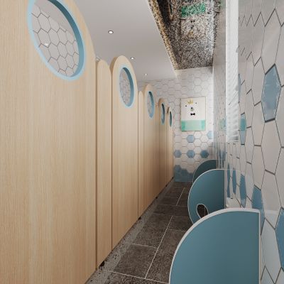 现代幼儿园卫生间