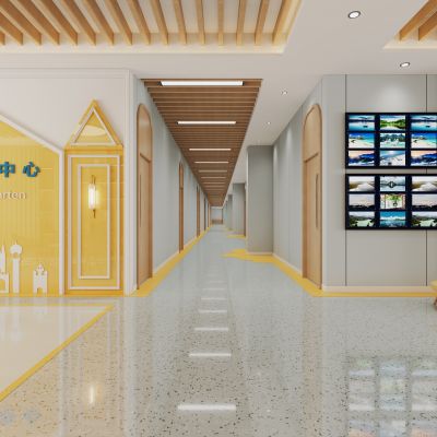 现代幼儿园过道