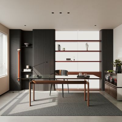 现代极简书房 客厅书房 开放式书房 别墅书房 卧室书房