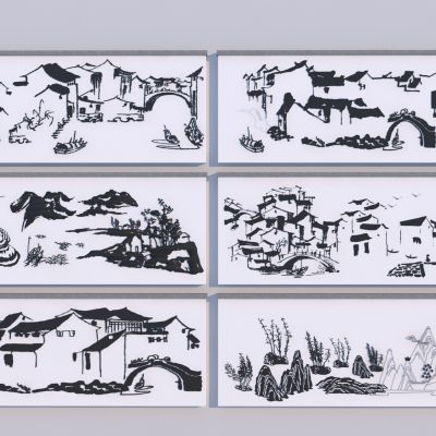 新中式传统图案景墙 