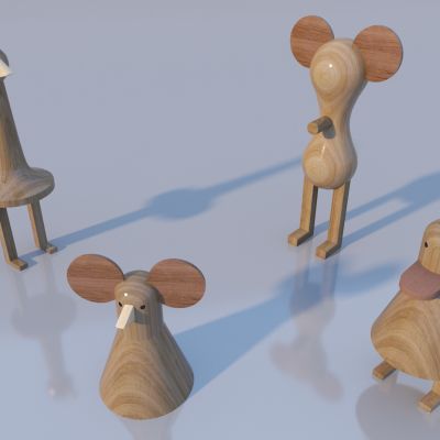 现代摆件组合 儿童木制玩具摆件