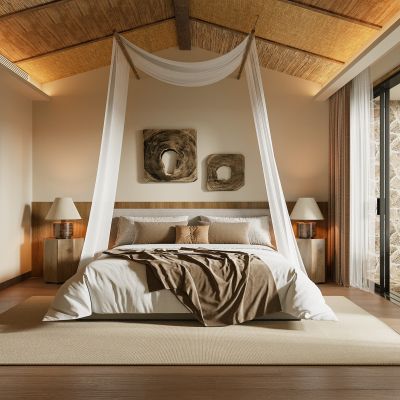 侘寂风民宿客房3D模型