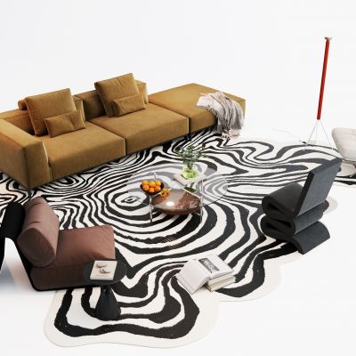 现代中古多人沙发 直排沙发 休闲沙发 minotti沙发 poliform沙发 沙发茶几组合