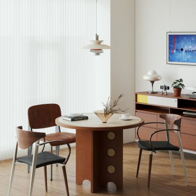 现代中古风餐桌椅 休闲桌椅 圆餐桌椅