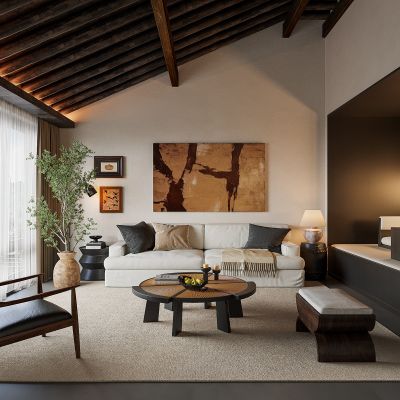 侘寂风民宿客厅