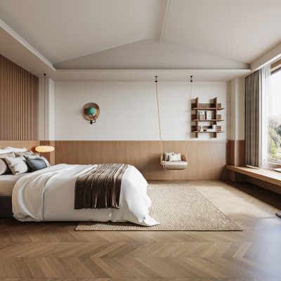 侘寂风民宿客房3D模型