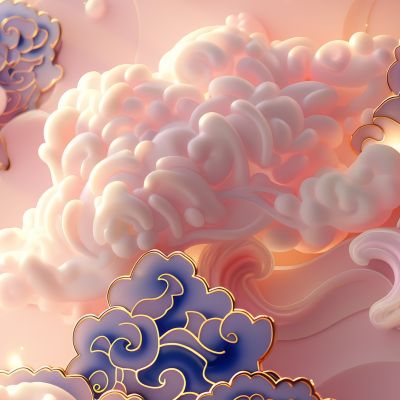 大美国风国潮元素中式美学壁画壁纸背景
