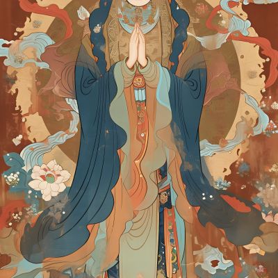 大美国风国潮元素中式美学壁画壁纸背景