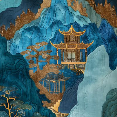 大美国风国潮元素中式美学壁画壁纸背景