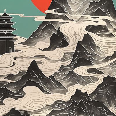 大美国风国潮元素中式美学壁画壁纸背景