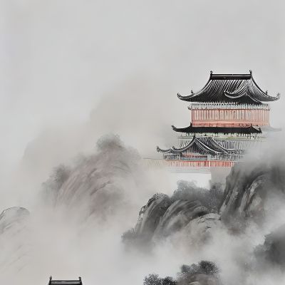 大美国风国潮元素中式美学壁画壁纸背景