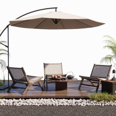 现代户外桌椅 户外椅 露营桌椅 植物景观 花草