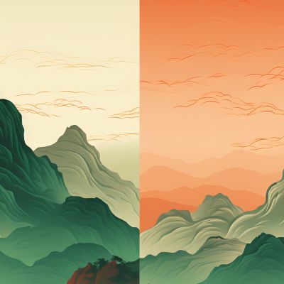 大美国风国潮元素中式美学壁画壁纸背景