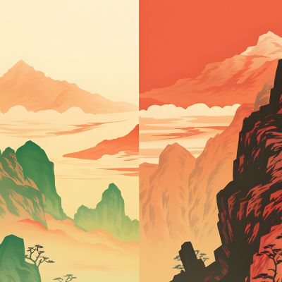 大美国风国潮元素中式美学壁画壁纸背景