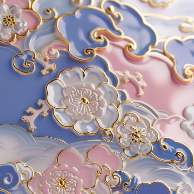 大美国风国潮元素中式美学壁画壁纸背景