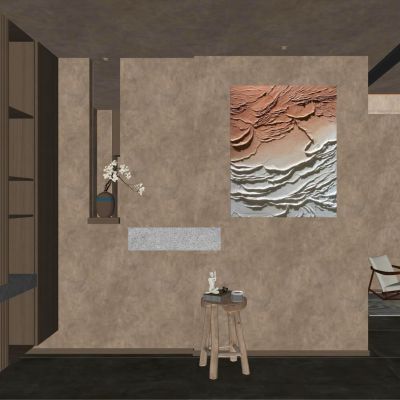 诧寂风 禅意 几何灯带 鞋柜 造景 花瓶 端景 玄关