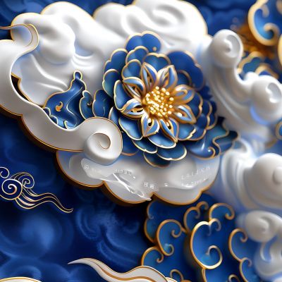 大美国风国潮元素中式美学壁画壁纸背景