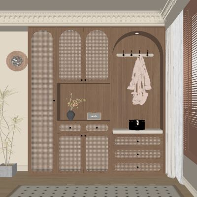 中古风玄关衣柜