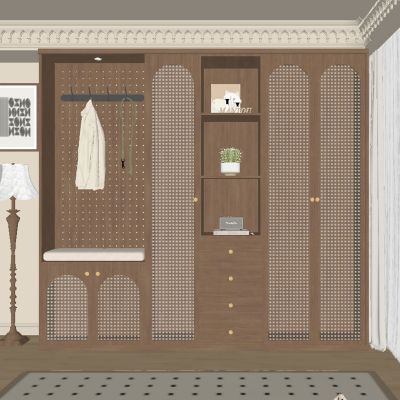 中古风玄关衣柜