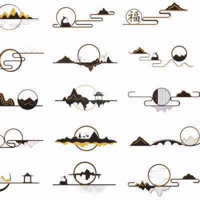 新中式山水壁灯_壁灯组合