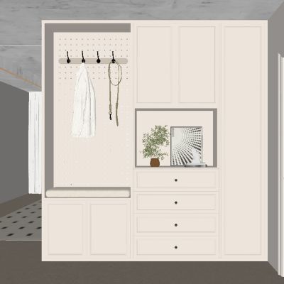 现代奶油风玄关柜