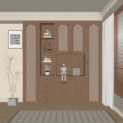 中古风玄关衣柜