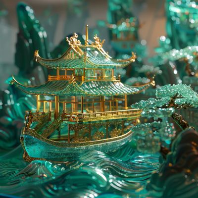大美国风国潮元素中式美学壁画壁纸背景