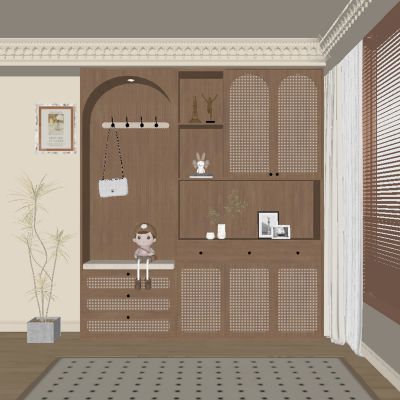 中古风玄关衣柜