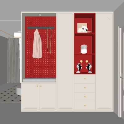 现代奶油风玄关柜