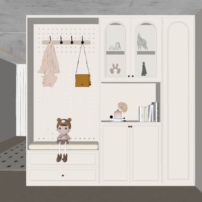 现代奶油风玄关柜