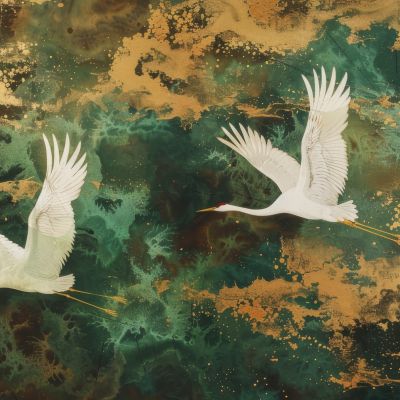 大美国风国潮元素中式美学壁画壁纸背景