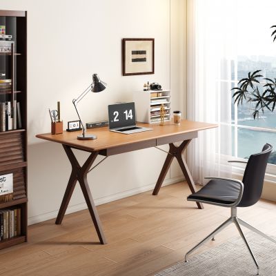 现代复古书桌椅 成品书桌 实木书桌 办公椅
