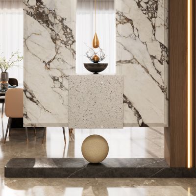 意式 轻奢风 斯卡帕叠级 奢石 悬浮式 鞋柜 玄关