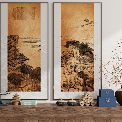  现代新中式侘寂中古风装饰画挂画