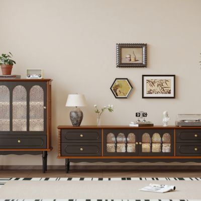 法式复古电视柜 电视柜组合 边柜 成品电视柜